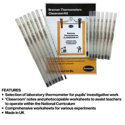 Classroom Laboratory Thermometer Kit for Schools & Education
