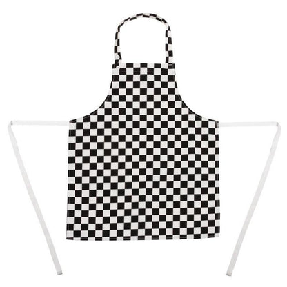 Childrens Bib Apron Big Black and White Check