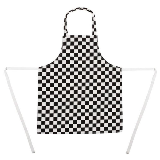 Childrens Bib Apron Big Black and White Check