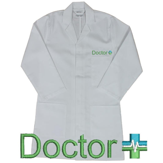 Kids White Embroidered "Doctor" Lab Coat