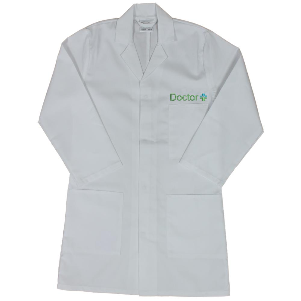 Kids White Embroidered "Doctor" Lab Coat