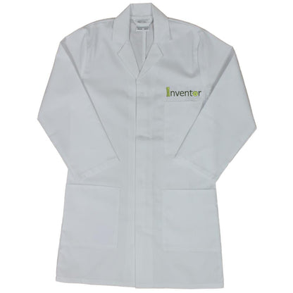 Kids White Embroidered "Inventor" Lab Coat