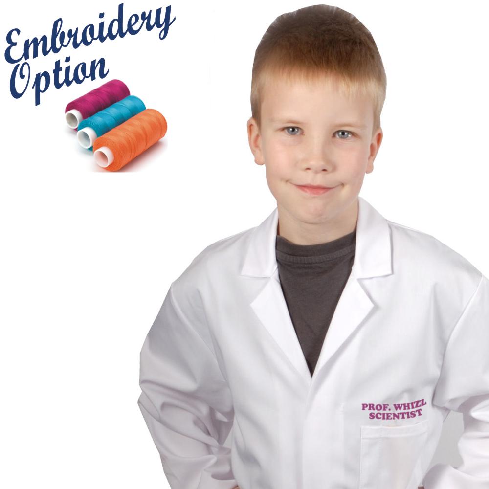 Kids Embroidered White Lab Coat