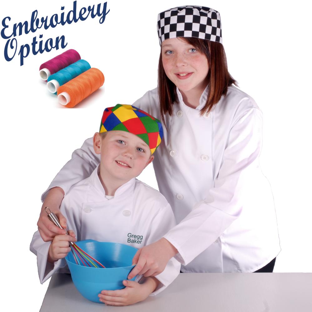 Kids White Chef Jacket / Coat - with Embroidery Option