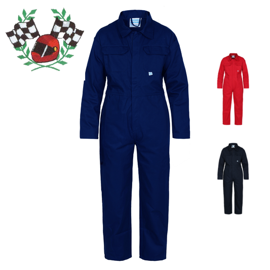 Kids Racing Motif "Themed" Embroidered Coveralls