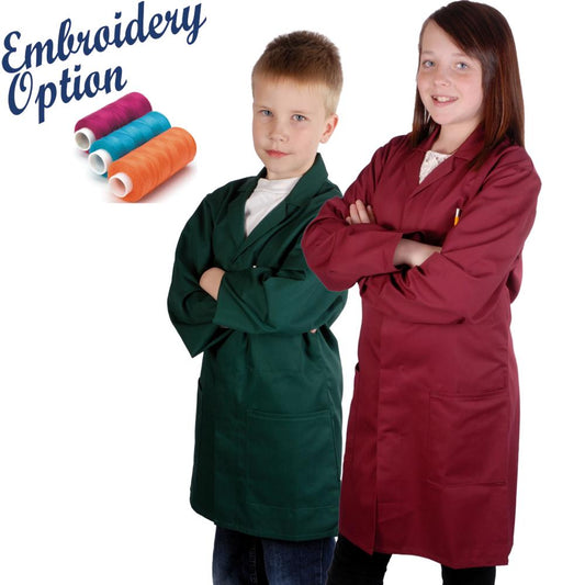 Kids Embroidered Coloured Lab/Work Coats